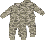Angel Dear Camo French Terry Zip Neck Romper Skipper & Scout 