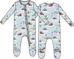 Angel Dear Snow Cats 2 Way Zip Footie