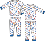 Angel Dear Vintage Ski Patches LS Loungewear Set