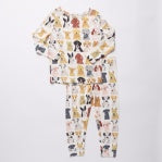 Pink Chicken Small Watercolor Dogs Bamboo PJ Set