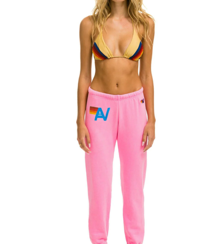 Aviator Nation Logo Sweatpant - woflow - Neon Pink