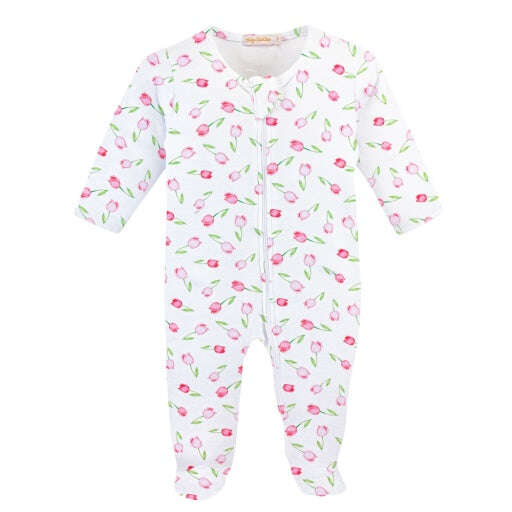 Baby Club Chic Baby Tulips Zip Footie