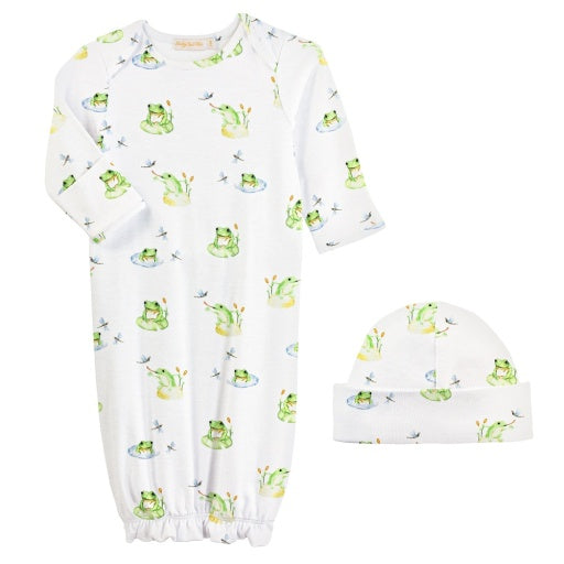 Baby Club Chic Baby Frog Gown Set Printed - Preemie