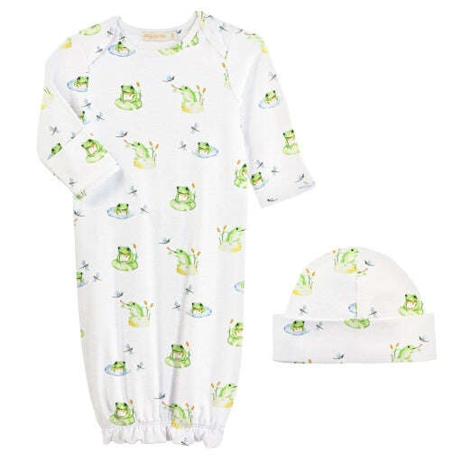 Baby Club Chic Baby Frog Gown Set Printed