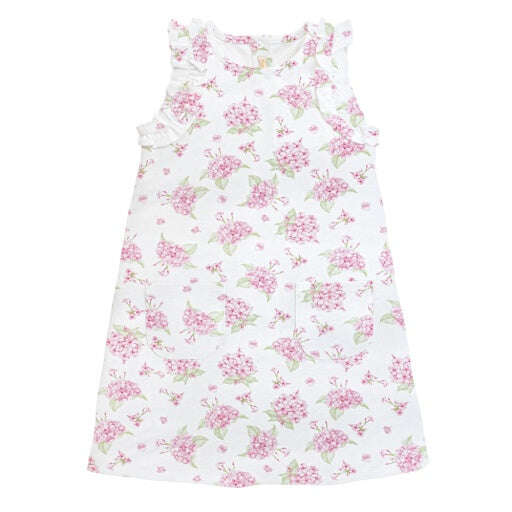 Baby Club Chic Pompous Hydrangeas Dress w Ruffles Printed - 2Y