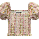 KatieJNYC Marlee Top - woflow - Shabby Floral Stripe