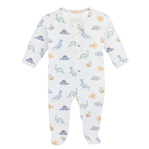 Baby Club Chic Baby Dinos Zip Footie Printed - NB